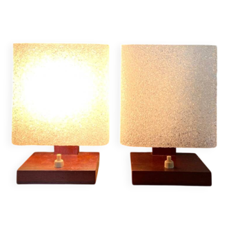 Pair of cubic bedside lamps - 1960.