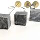 Set of 3 candlesticks | IKEA “Kräsen” from the 1980s | Steel, Brass, Granite