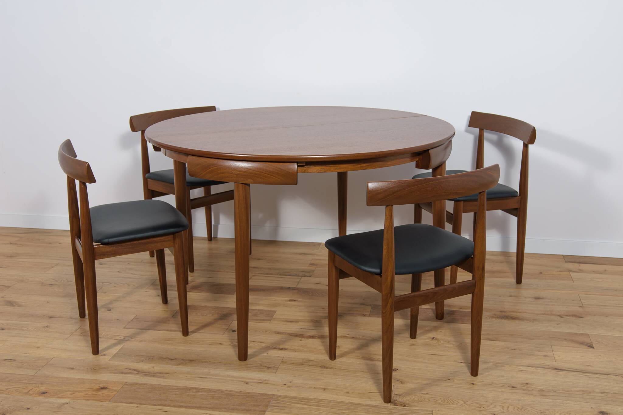 Mid-Century Teak Dining Table & Chairs by Hans Olsen for Frem Røjle, 1960s, Set of 5