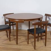 Mid-Century Teak Dining Table & Chairs by Hans Olsen for Frem Røjle, 1960s, Set of 5