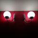 Pair of chrome and glass opaline sconces vintage 70s