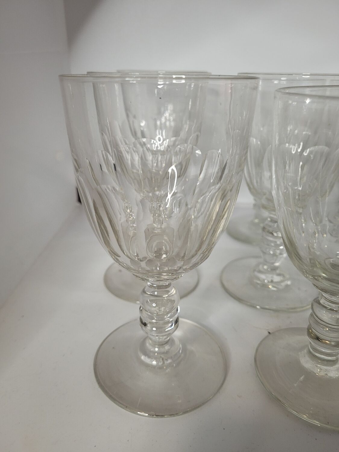Set of 10 faceted wine or water glasses