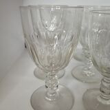 Set of 10 faceted wine or water glasses