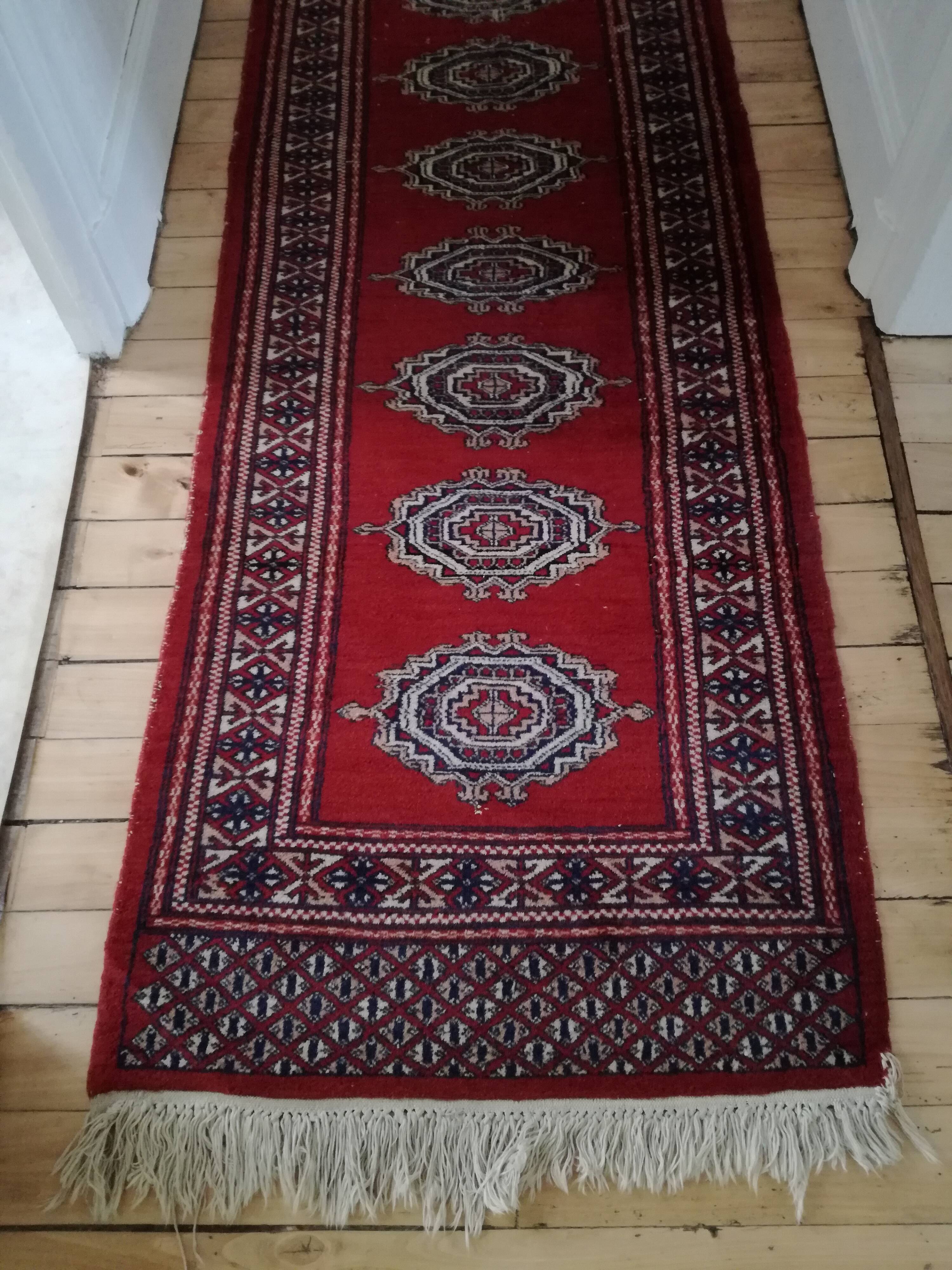 Afghan carpet knotted hand at the end of the 19th century 72x176cm