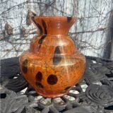 Orange Clichy vase from the Art Deco period