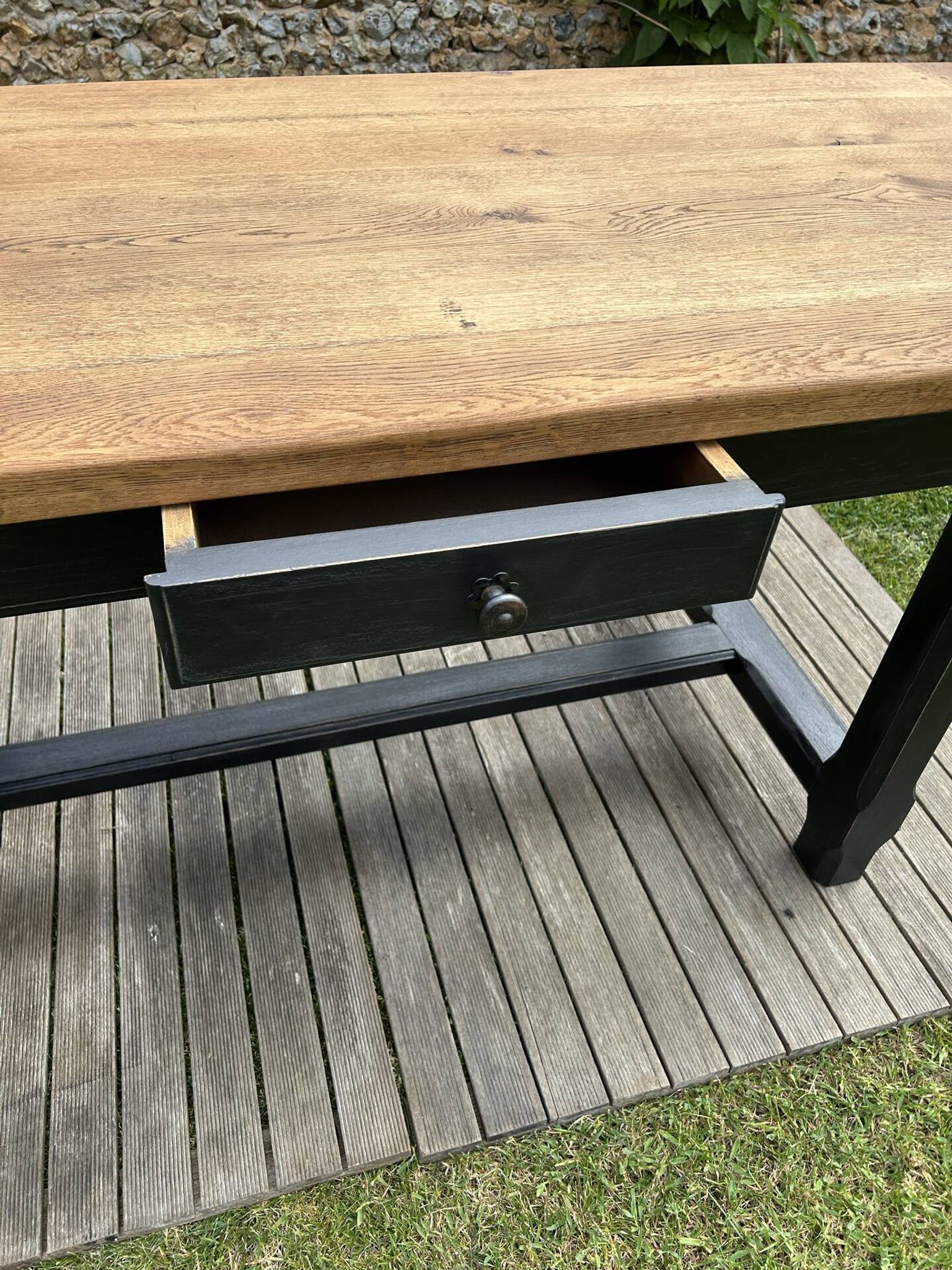 Vintage solid oak farmhouse table