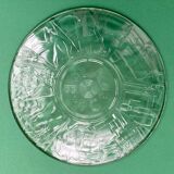Mid Century glass ABC Plate, S.J. Thomassen for Leerdam Glass factory centerpiece