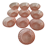 Orange pressed glass cups