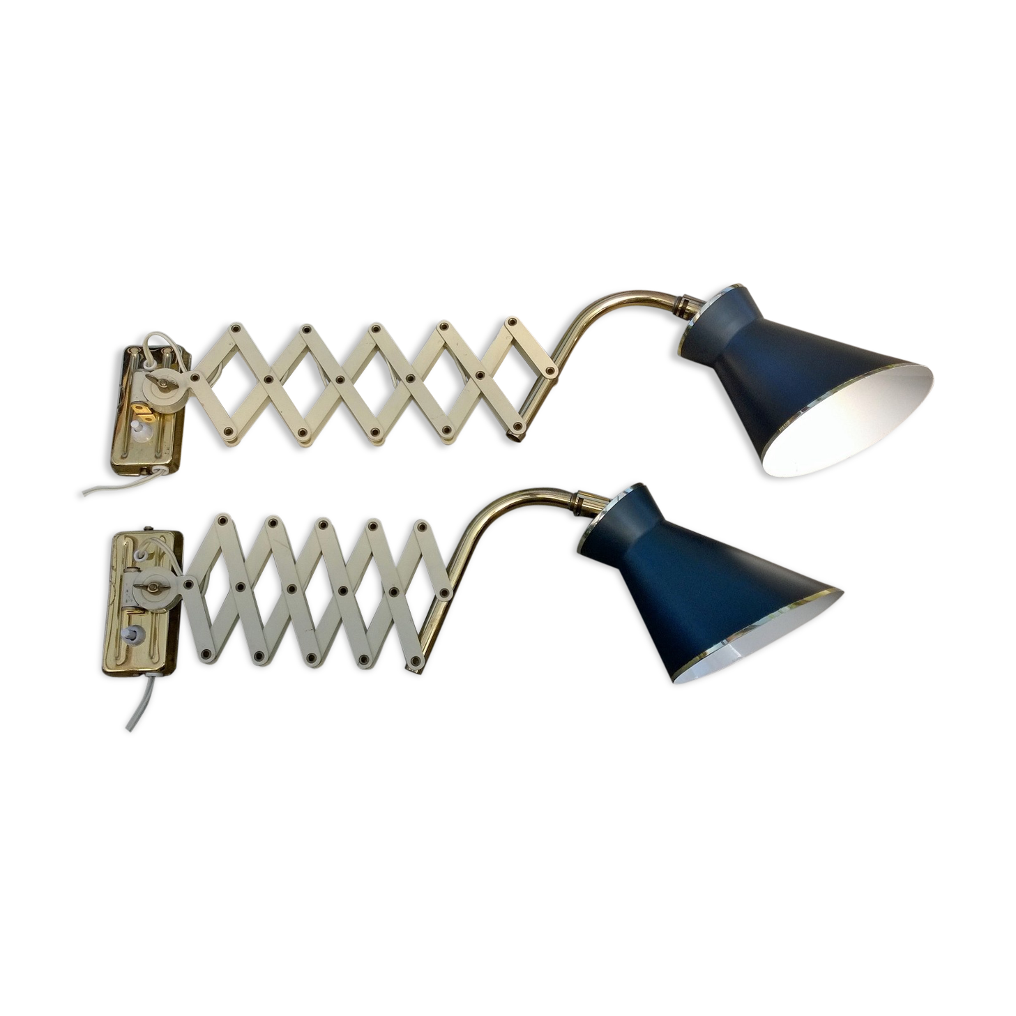 Lot of 2 stretchy wall sconces 1950s