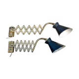 Lot of 2 stretchy wall sconces 1950s