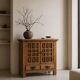 Solid oak buffet – Spanish brutalist style, 1960s