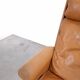 Vintage COR Swing armchair with ottoman, Reinhold Adolf, cognac leather