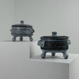 Pair of ceramic soup tureens by Jacques Pouchain, Dieulefit, circa 1960