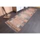 Vintage Turkish Hand-Knotted Wool Cotton Orange Runner Rug 83x305