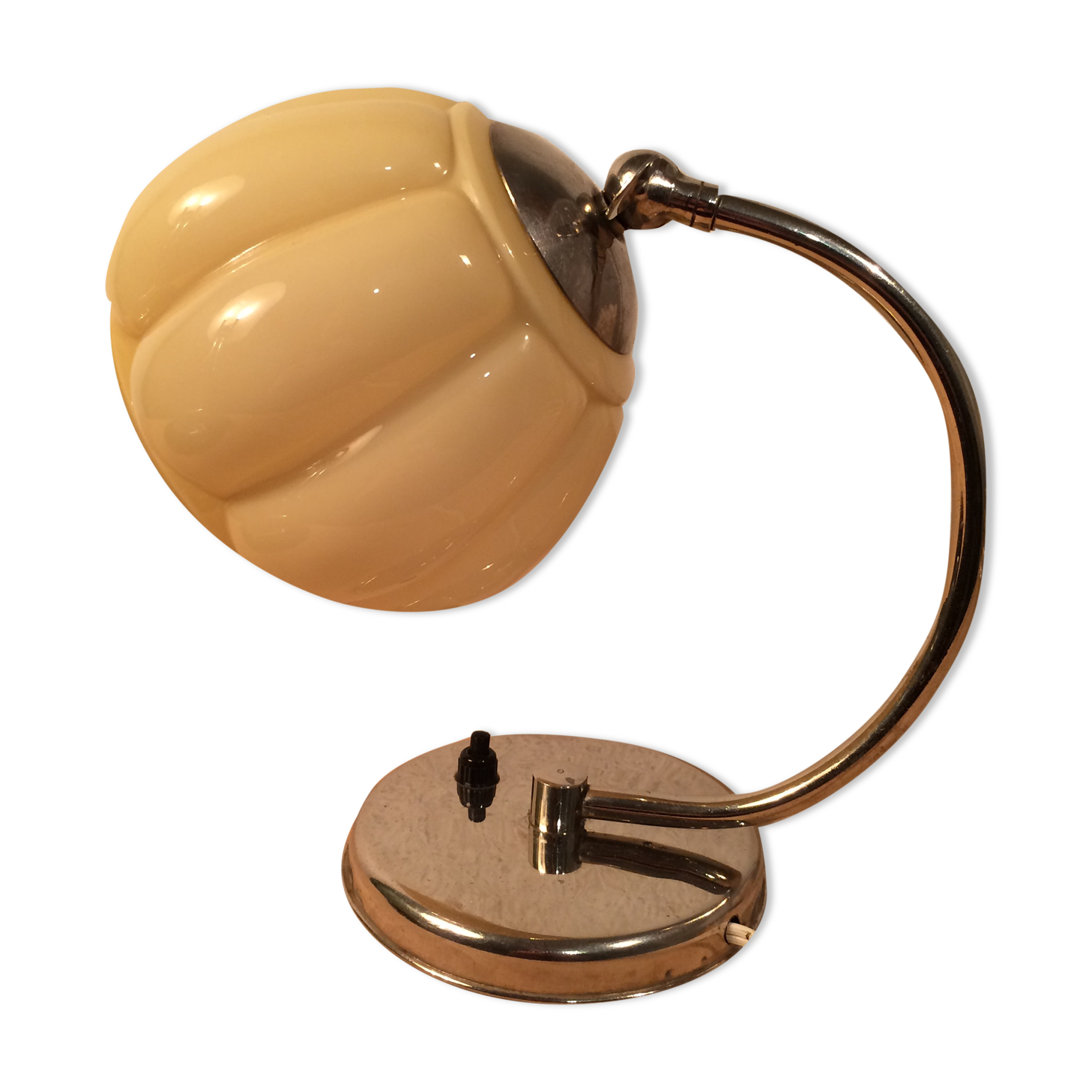 Art deco lamp molded glass and chrome, wall lamp 30s