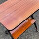 Desserte scandinave double plateau brillant laqué