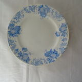 Large old dish FAIENCE 468112 Saint Amand Hamage FLLEUR blue snowball