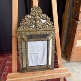 Napoleon III style mirror with gilt brass side panels