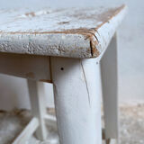 White wooden workshop stool