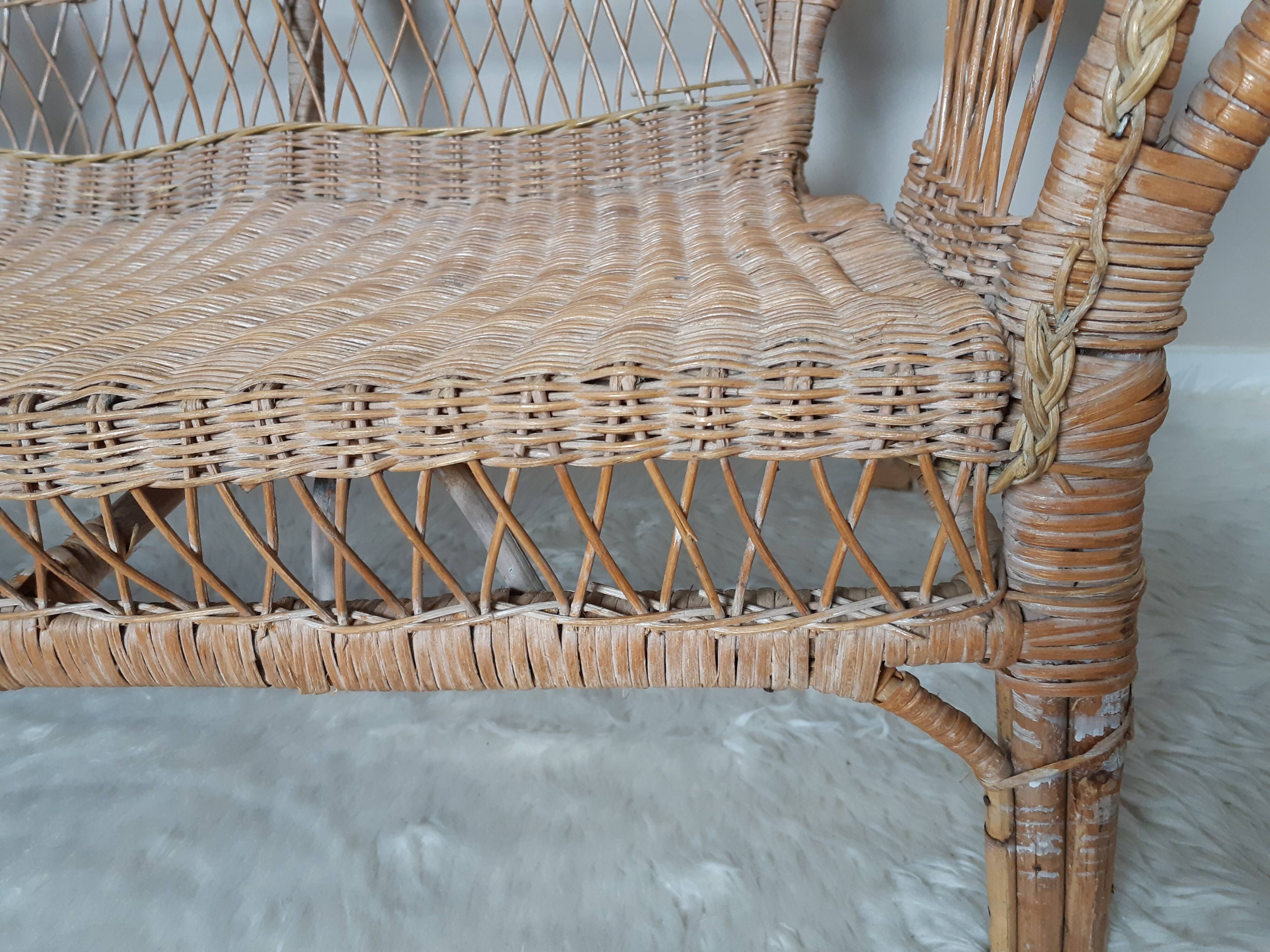 Childrens rattan sofa