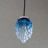 Suspension old cluster in translucent blue and white glass