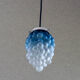 Suspension old cluster in translucent blue and white glass