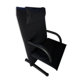 Fauteuil par Burkhard Vogtherr par Arflex vintage Black Canvas  T-Line 1984