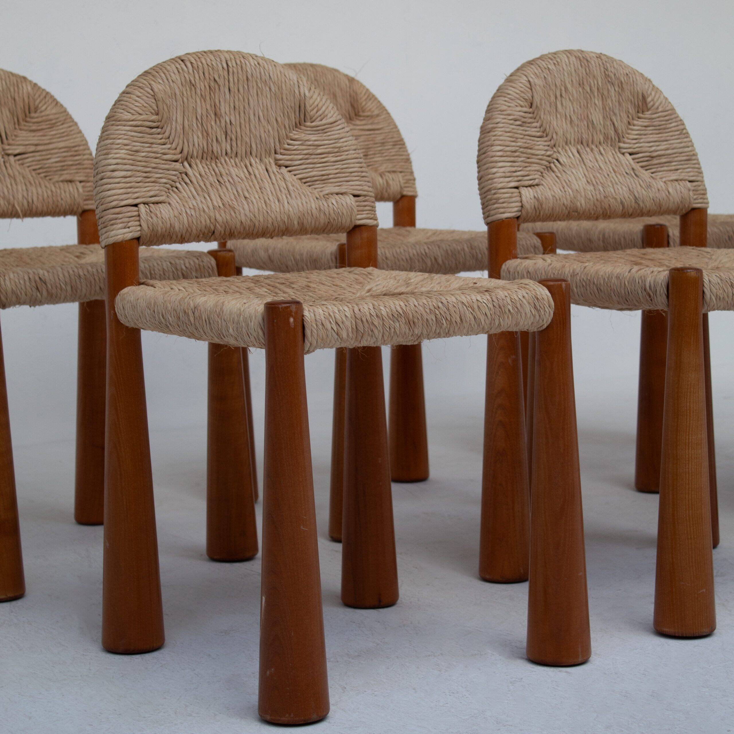 Ensemble de 6 chaises à manger Alessandro Becchi « Toscanolla » pour Giovannetti