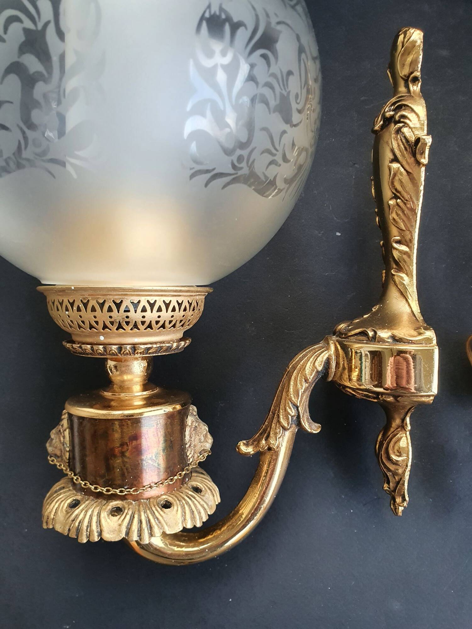 Pair of bronze wall sconces in Empire/Napoleon III style.
