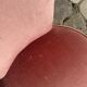 Pair of frog armchairs in pink velvet