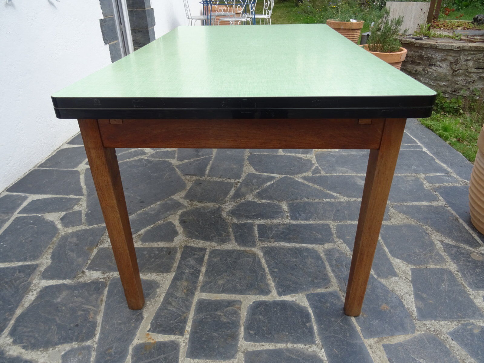 Solid oak and formica extension table