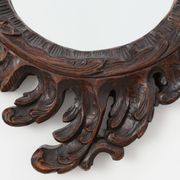 Rococo Style Carved Wooden Mirror with Cartouche-Shaped Glass, Italy