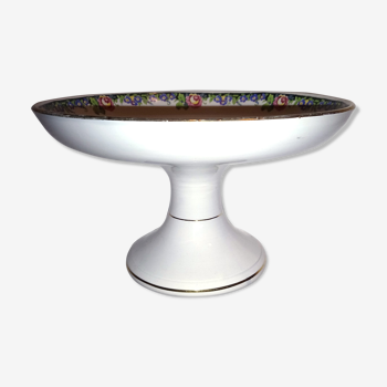 Coupe présentoir à fruits service floral porcelaine Sarreguemines Digoin liseré or fin