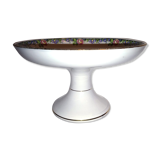 Fruit display serving floral porcelain Sarreguemines Digoin bordered fine gold
