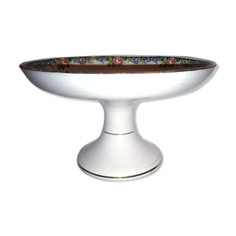 Coupe présentoir à fruits service floral porcelaine Sarreguemines Digoin liseré or fin