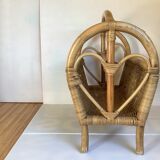 Rattan wicker magazine holder