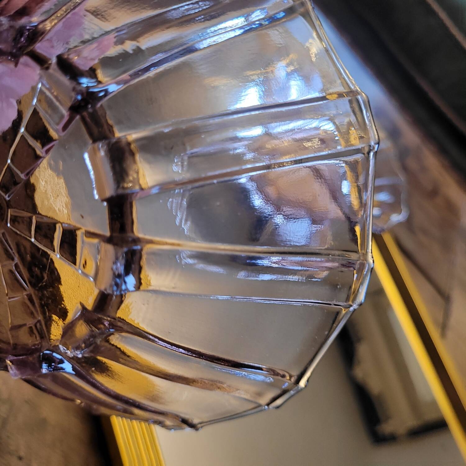 Pair of pressed glass cups – Art Deco 1930s