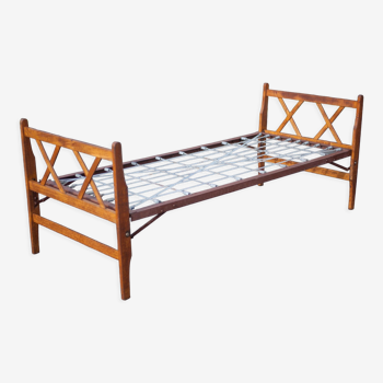 Old wood folding bed, reconstruction period bed, daybed