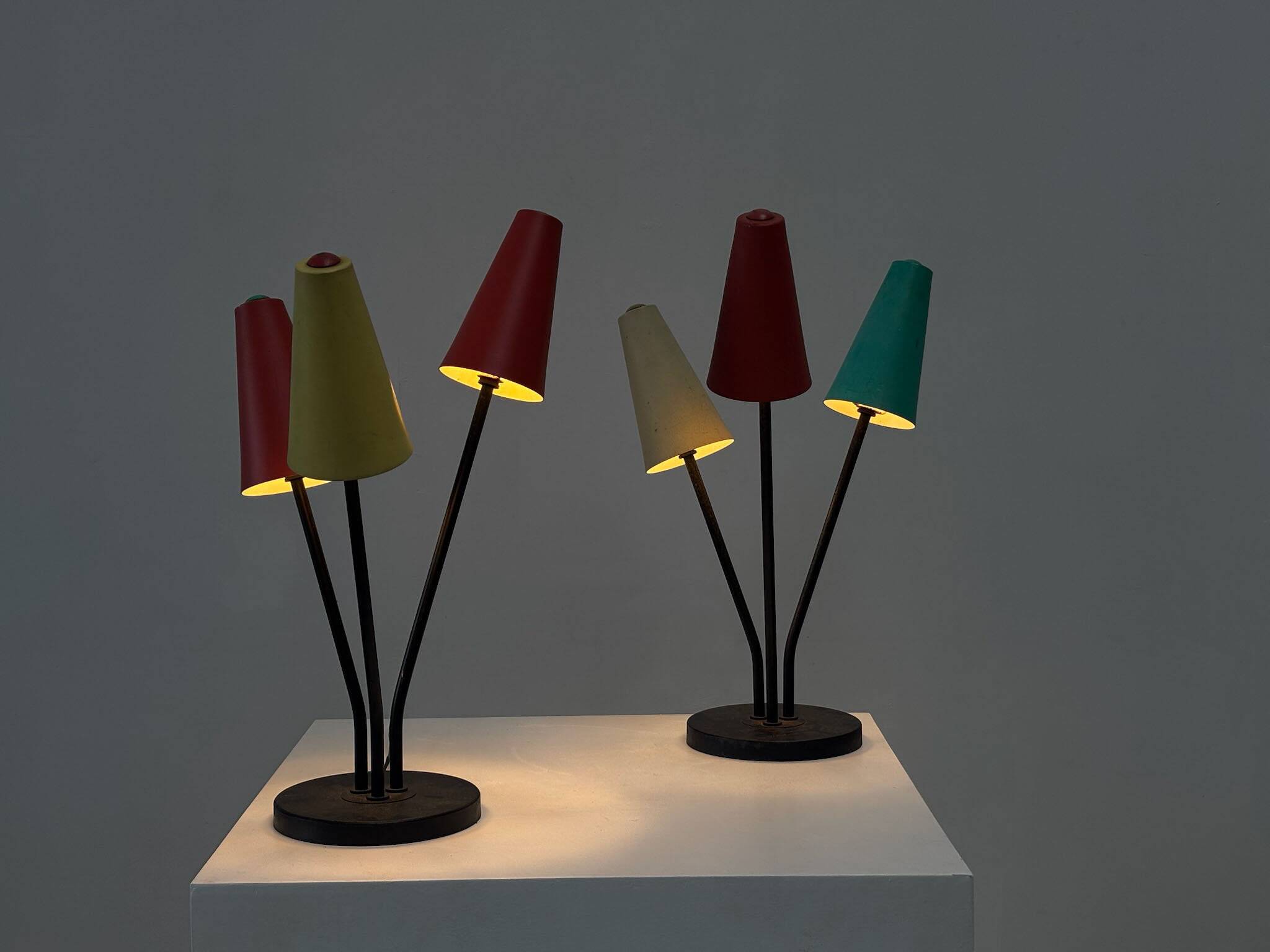 Set of two colorful table lamps