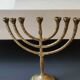 Jewish Menorah/Candlestick with 7 arms. Engraved Jerusalem, signed Wainberg Dim 16x16