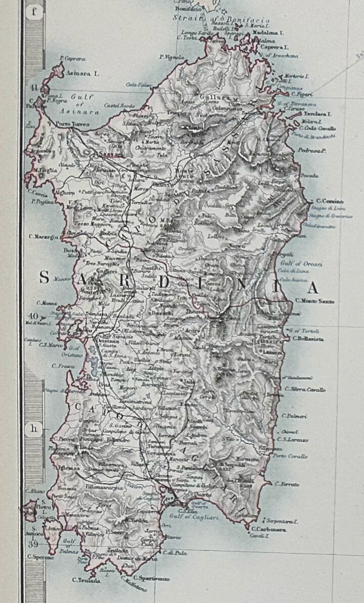 Map of Italy (Southern Sheet) circa 1869 Keith Johnston Royal Atlas