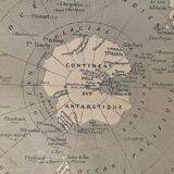 Lithograph engraving world map of 1922