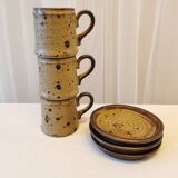 Set of 3 coffee cups and saucers
