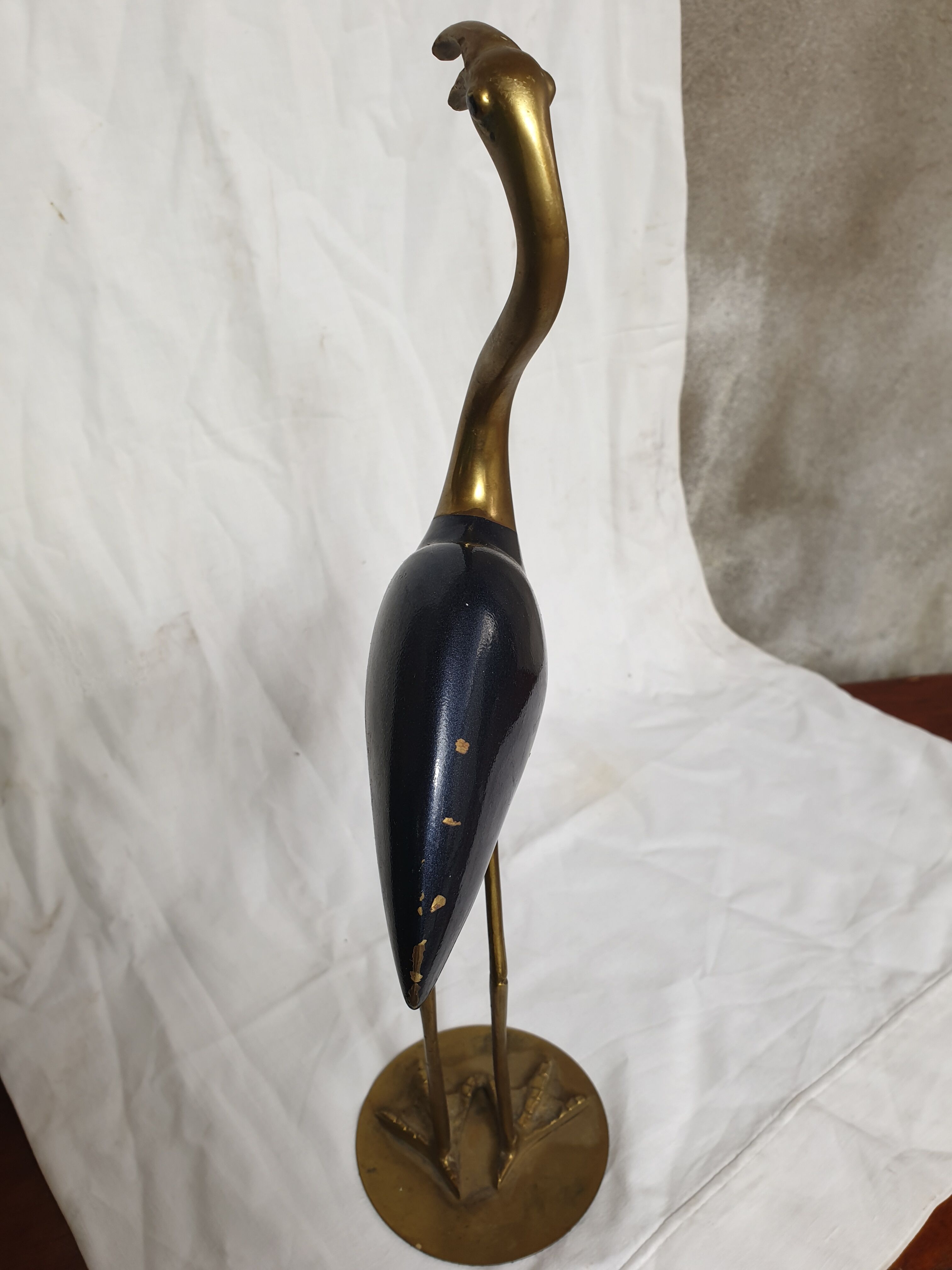 Pink flamingo in brass