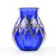 Art Deco vase, blue crystal, Poland, 1930s
