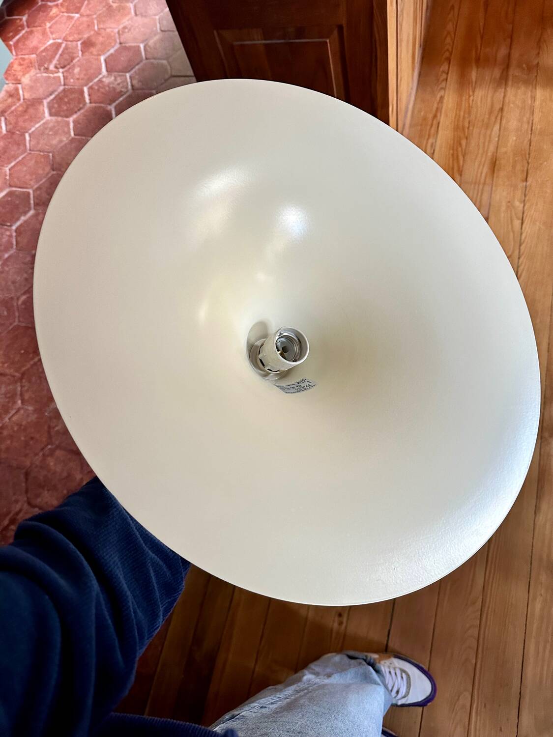 Pair of vintage mushroom pendant lights