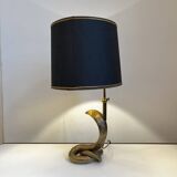 Lampe à poser 'Cobra' en bronze doré Hollywood Regency ca 1970