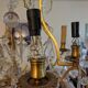 Old chandelier 8 branches bronze and Bohemian crystal late nineteenth