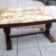 Table basse en opus de marbre vintage années 60-70