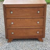 Vintage oak chest of drawers legs compass 3 drawers from the 50s